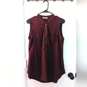 Timeson Red blouse with Zipper detail